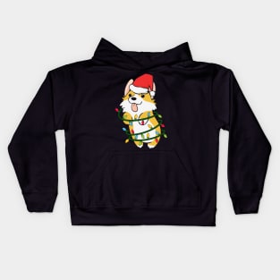 Corgi Santa Christmas Lights Xmas Corgi Gifts For Corgi Lovers Corgmas Kids Hoodie